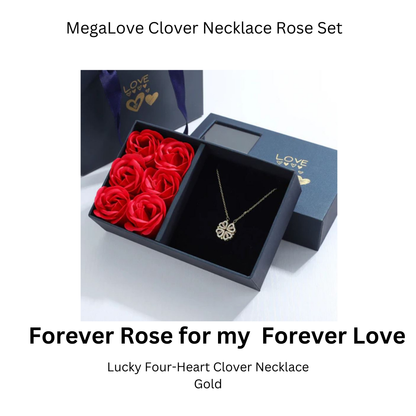 MegaLove Clover Necklace Rose Set