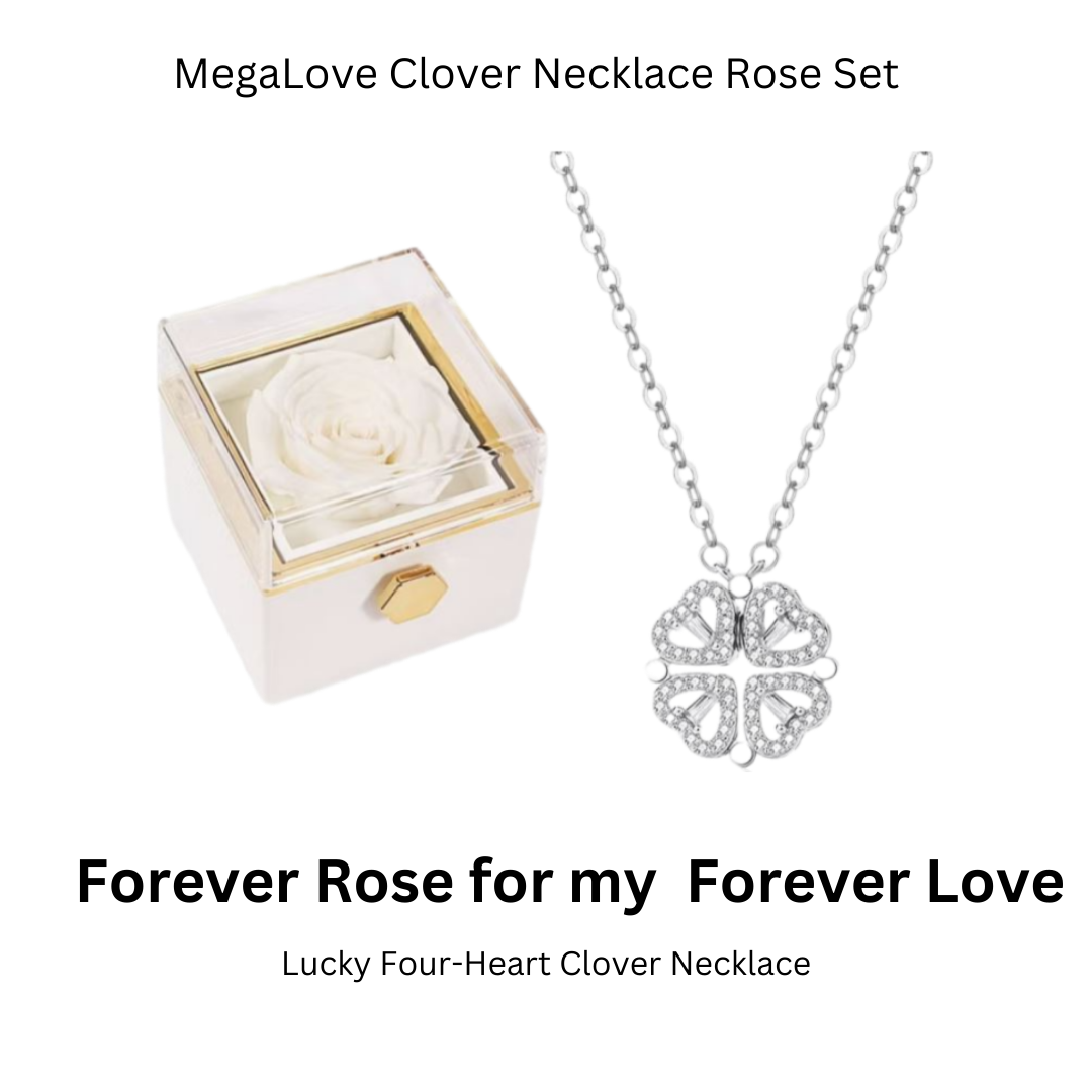 MegaLove Clover Necklace Rose Set